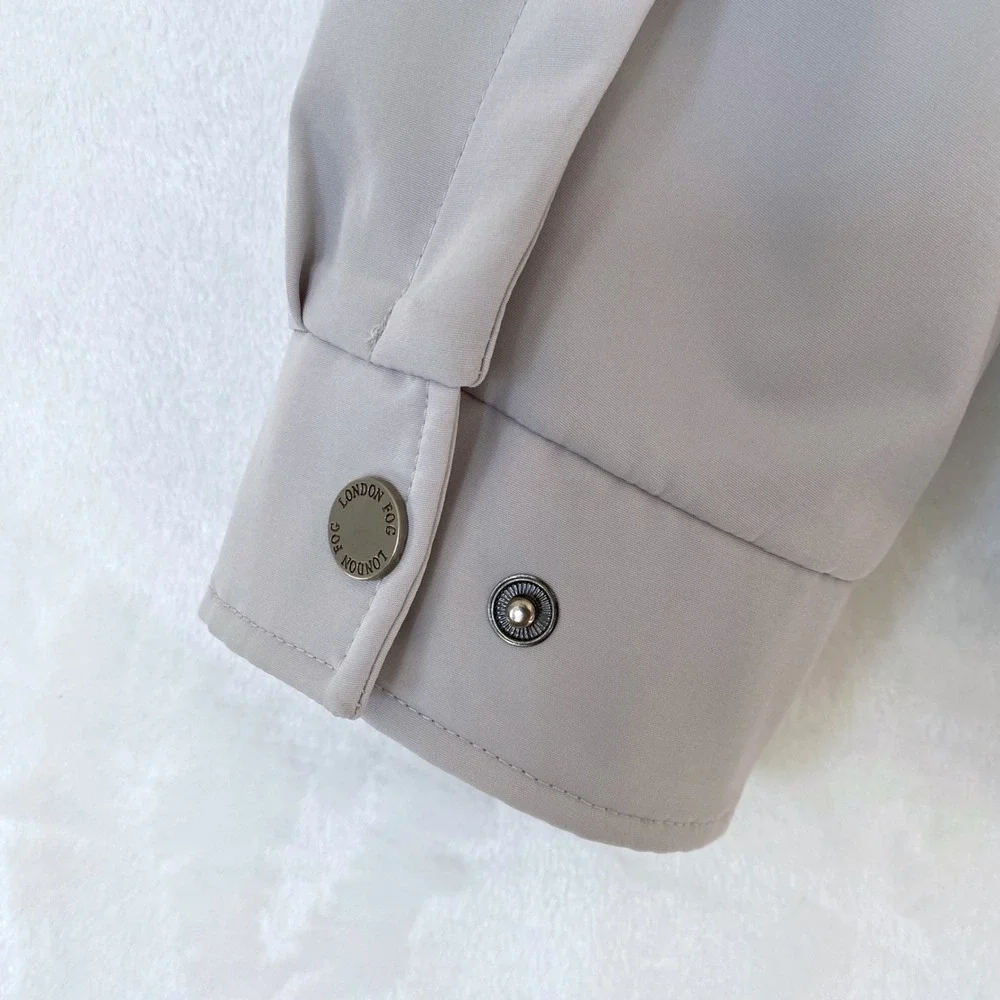 London Fog Harrington Mens Lightweight Full Zip‎ Jacket Light Gray Size M